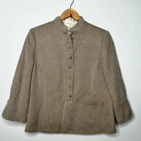 Armani Collezioni Linen Silk Blend Blazer Size 10 - Picture 1 of 9